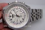 Replica Breitling For Bentley Motors Stainless Steel White Chronograph Automatic Mens Watch